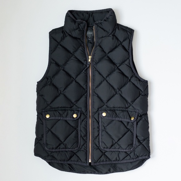 J. Crew Black Excursion Quilted Puffer Vest Size Small - Picture 3 of 11